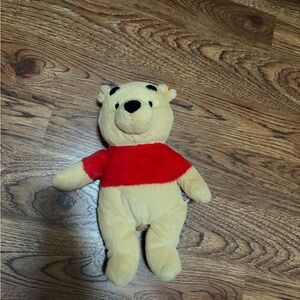 Steiff Plush Pooh Bear Toy with Red Shirt